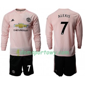 Koszulka Manchester United ALEXIS 7 Dziecięcy Wyjazdowe Koszulki Piłkarskie 2018-2019 Długi Rękaw